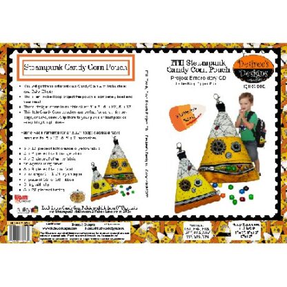 DESIREE'S DESIGNS - ITH STEAMPUNK CANDY CORN POUCH EMBROIDERY DESIGN CD