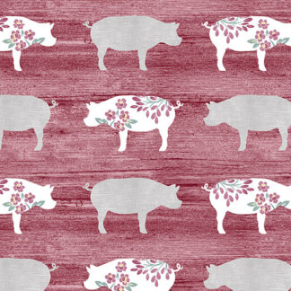 BENARTEX PRETTY PIGS RED CHALK BARN