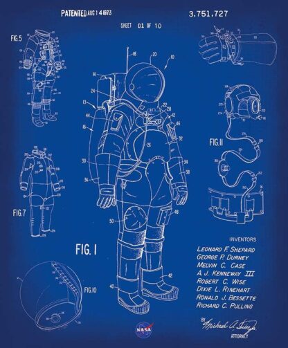 RILEY BLAKE OUTER SPACE BY NASA 36X43" SPACESUIT PANEL