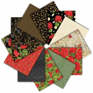 TIMELESS TREASURES SCARLET BEAUTY FAT QUARTER 12PCS