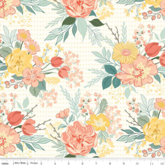 RILEY BLAKE NEW BEGINNINGS WIDE BACK FLORAL CREAM