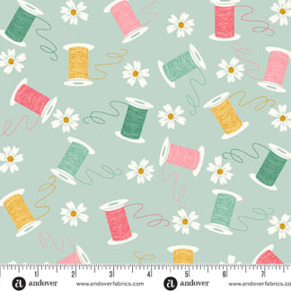 ANDOVER BLOOM AND SEW SKY SPOOLS AND BLOOMS