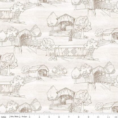 COVERED BRIDGES IN SPRING 108" WIDE BACK