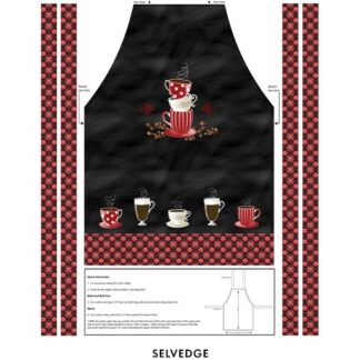 BENARTEX - PERFECT BREW APRON PANEL BLK RED