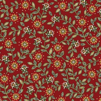 BENARTEX -SAMSARA FLORAL TRIAL DARK RED