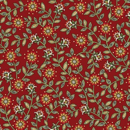BENARTEX -SAMSARA FLORAL TRIAL DARK RED