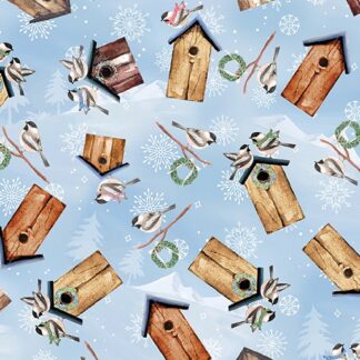 BENARTEX - WOODLAND WONDERLAND WOODLAND BIRDHOUSES LT BLUE