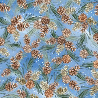 BENARTEX - WOODLAND WONDERLAND PINECONES MEDIUM BLUE