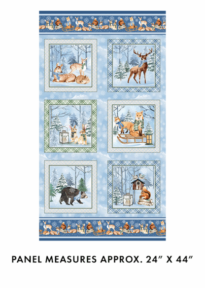 BENARTEX - WOODLAND WONDERLAND PANEL BLUE 24 X 44