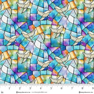 HENRY GLASS FAITH IN COLOR DOVES TURQUOISE