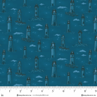 HENRY GLASS COASTAL GUARDIANS MONOCHROMATIC LIGHTHOUSES BLUE