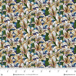 HENRY GLASS FAITH IN COLOR PACKED LILIES TURQUOISE