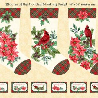 STUDIO E BLOOMS OF THE HOLIDAY STOCKINGS PANEL