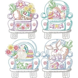 Easter Truck Sketch Embroidery