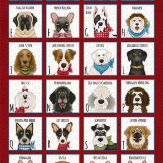 HOME IS WHERE THE DOG IS II ALPHABET PANEL RED