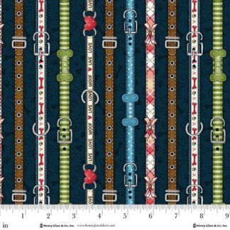 HOME IS WHERE THE DOG IS II COLLAR STRIPES NAVY