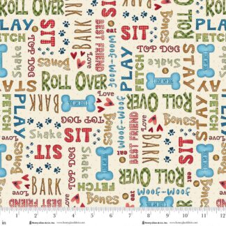 HOME IS WHERE THE DOG IS II WORD PRINT CREAM