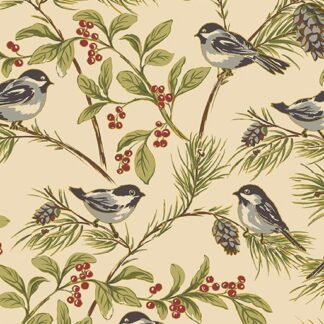 BENARTEX - CHRISTMAS AT HOME CHICKADEES NATURAL