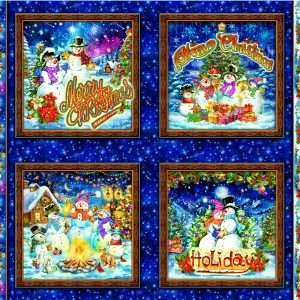 OASIS NOEL SNOW PEOPLE PANEL 45X36 BLUE