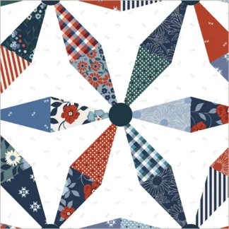 FRONT PORCH SPINNING DAISIES WHOLECLOTH MULTI