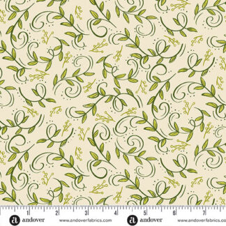ANDOVER HARVEST HOME BY AMY LATTA SWIRLING LEAVES CREAM