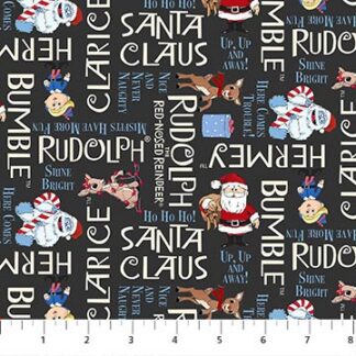NORTHCOTT RUDOLPH THE RED NOSED REINDEER PHRASES CHARCOAL