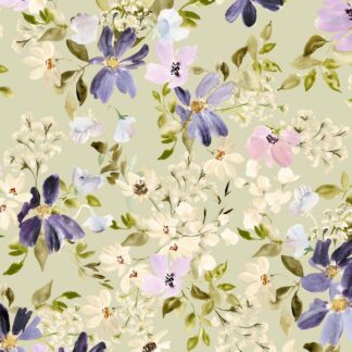 QT SERENDIPITY FLORAL LT GREEN