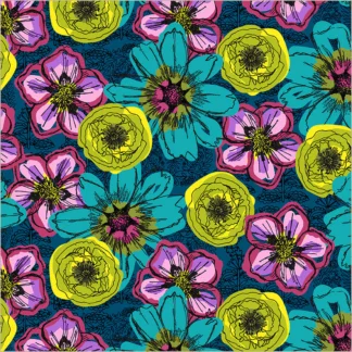 WINDHAM WINDING ROAD FLOWER FIELDS TEAL