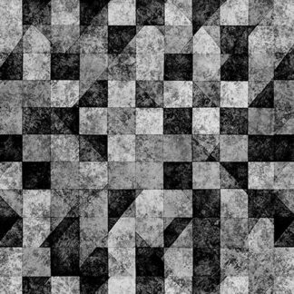 QT FABRICS A HAUNTING WE WILL GO CHECKERBOARD GEO SMOKE