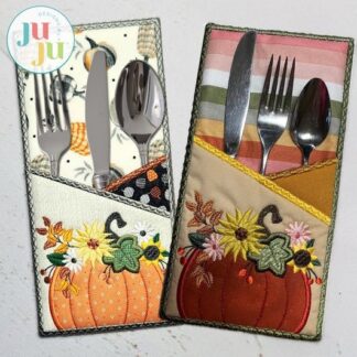 EMBROIDERY CLUB SEPTEMBER--FALL UTENSIL HOLDER