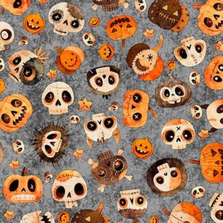 QT A HAUNTING WE WILL GO SKULL AND PUMPKIN TOSS SMOKE