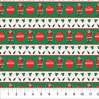 COCA COLA CHRISTMAS LARGE STRIPE GREEN MULTI