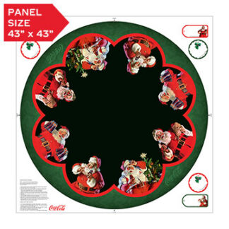 COCA COLA CHRISTMAS TREE SKIRT PANEL 43"X43"