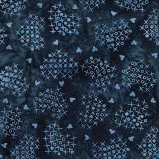 ISLAND BATIKS CROSS STITCH HEARTS BLUE NAVY