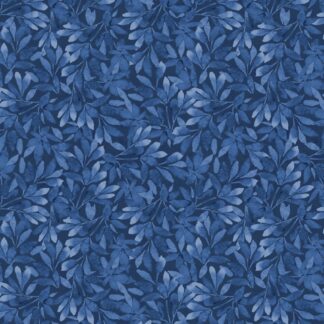 WHITE OWL PETAL WHISPERS TONAL LEAVES DARK BLUE